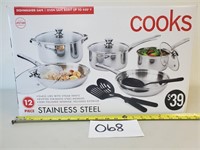 New Cooks 12-Piece Stainless Cookware Set (No Ship