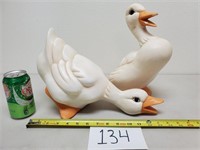 2 Ceramic Geese Outdoor Figures (No Ship)