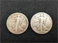 1941 D & 1942 D Silver Liberty Half Dollars
