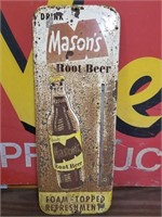 Drink Masons Root Beer Metal Thermometer