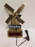 Heineken Beer Windmill Clock Sign 10 x 17"