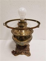 Vintage Electrified Oil Lamp 12" H
