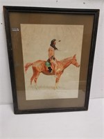 Orig 1901 Frederic Remington Signed Cheyenne Buck