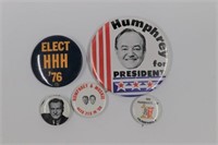 Humphrey for President Lot of (5) Pin-Backs