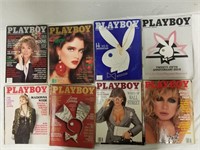 8 Vintage Playboy Magazines 1979-1989