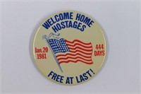1981 Welcome Home Hostages Pin-Back