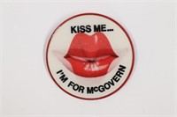 Rare Kiss Me/McGovern Flicker Pin-Back