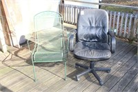 Rolling Office Chair & Metal Lawn Chair
