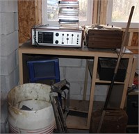 Metal Table, Electronics, Gas Can
