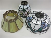 Three Lead Glass Lamp Shades