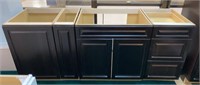 Floor cabinets 4pcs dark brown. With soft close