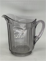 Heavy mangonese glass pitcher, chipped on base, st