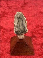 Michael Scott scrimshawed fossilized tooth, seal,