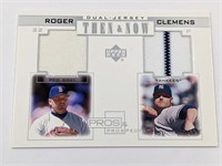 2001 Roger Clemens Then & Now Dual Jersey Relic