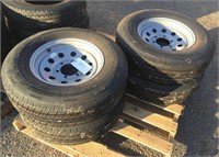 (4x) New Rainier, ST225/75R15 Radial Trailer Tires