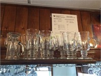 11 Irish Cream Glasses & 2 Glass Racks