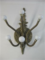 11" Tall Vintage Brass & Glass Wall Rack