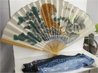 54" x 80" Tapestry & Decorative Asian Fan