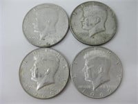 2 - 1968 & 2 - 1969 40% Silver Kennedy Halves