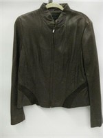 Tahari Women's Leather Zippered jacket