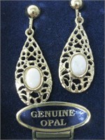 Elizabeth Farrell Genuine Opal Earrings In Box