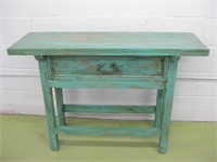 Vtg SW Distress Finished Wood Hall Table w/ Drawer