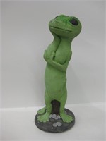 Painted Cast Cement Gecko Patio Statue 18.5" Tall