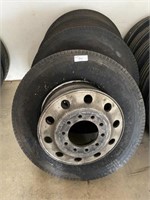 4 Supermax 11R 24.5 Tires w/ Rims