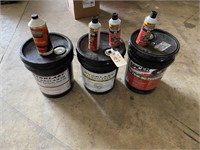 (3) 5gal. Buckets of Gear Oil, Brake Fluid& etc