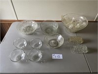 Punch Bowl Set, Crystal Bowls & Butter Dishes