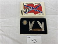 Confederate States Coin 1861-1865 & Cherokee Knife