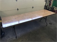 (5) 8ft Wooden Folding Tables