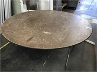 (5) 6ft Round Wooden Tables