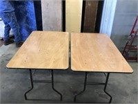 (4) 4ft Wooden Folding Tables