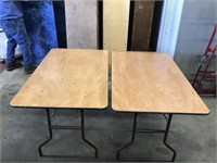 (3) 4ft Wooden Folding Tables