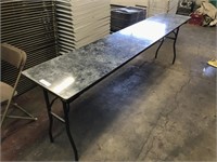 (4) Wooden Folding Tables with Blue Tops