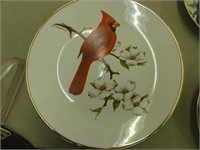 Cardinal North American Songbird Plate with Stand