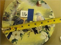 Bluebirds and Blooms Plate by Linda Licken