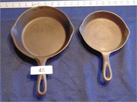 #3 & #5 Unmarked Cast Iron Skillets