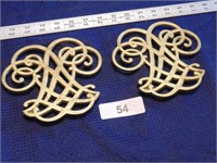 (2) Thomas Jefferson Cipher Brass Trivets