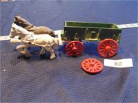 Cast Iron Horses & Wagon