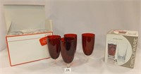 Lenox Glassware, Red (10), Circleware (4)