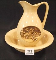 Ceramic Bowl, Pitcher, marked C.B. '82