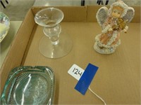 Assorted Glassware and Ceramic Figurine