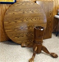 Wood Table, Pedestal Base, One Leaf