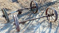 (Lot of 2) Vintage Steel Wheel Sets