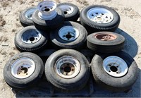 Lot of Various Smaller Trailer Tires