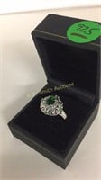 Designer Sterling Ring with 1.5 ct Emerald with