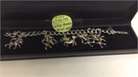 Vintage Fine Sterling Bracelet with 5 Wild Horses