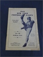 1945 NY FOOTBALL GIANTS PROGRAM RARE WW II YEAR